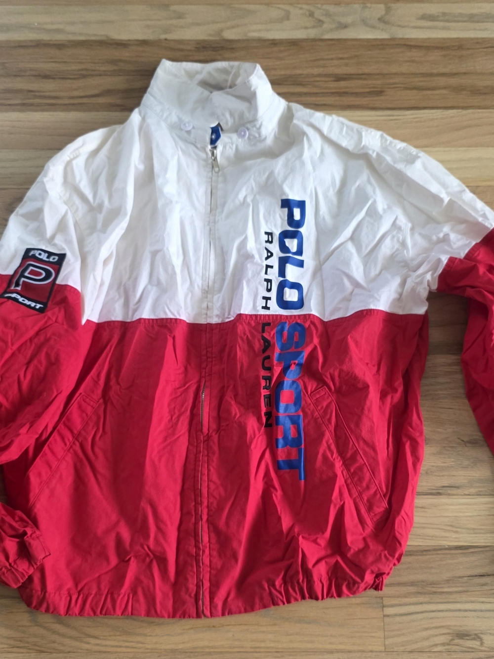 Polo by Ralph Lauren Red & White Colorblock Windbreaker - Picture 4 of 4